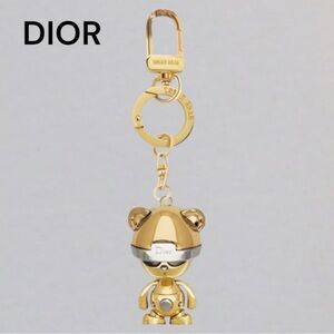 Dior Robot Metallic Inlex Bear Keychain NIB